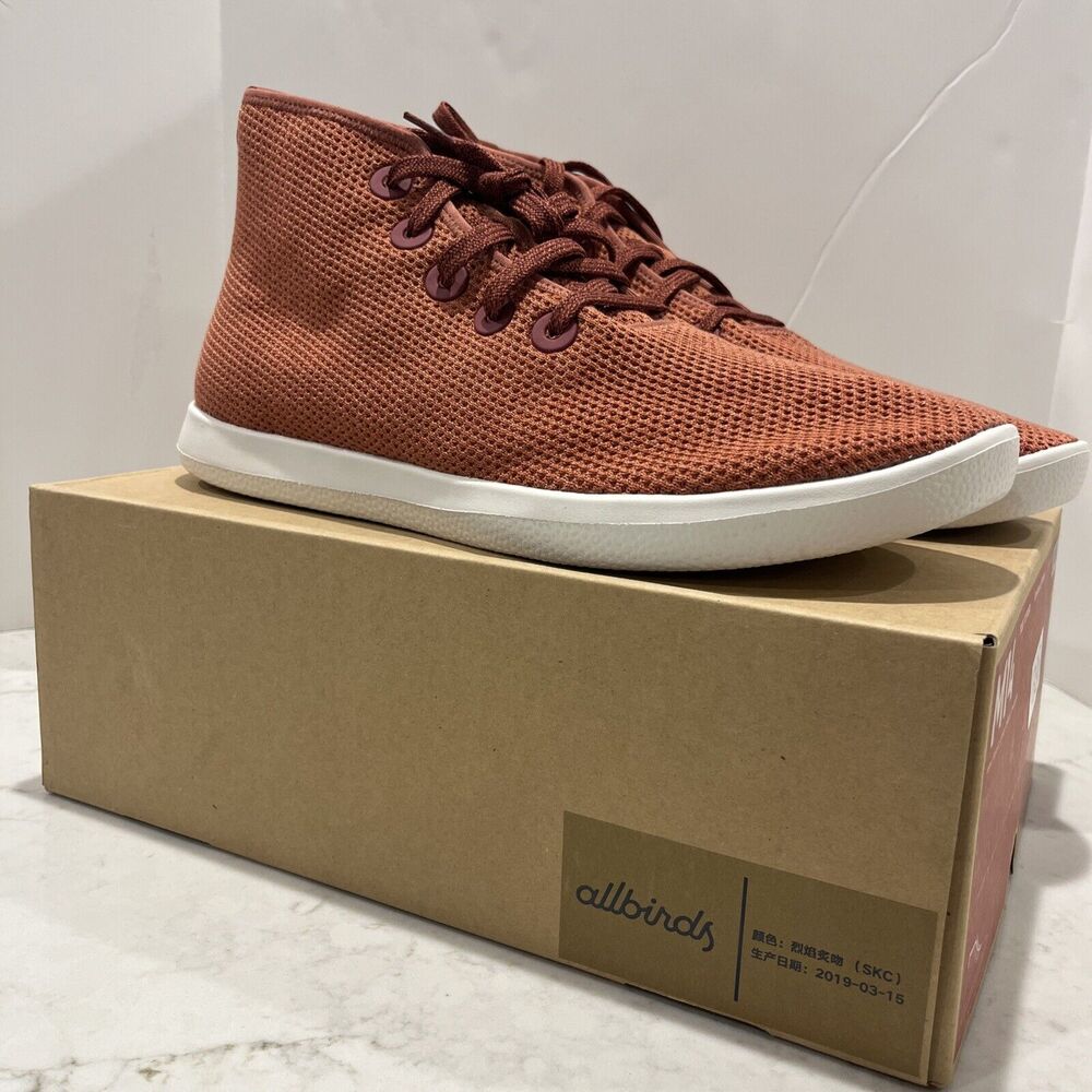 Allbirds Mens 14 Tree Topper High Top Shoes Burnt Orange Casual‎ Sneakers NWB